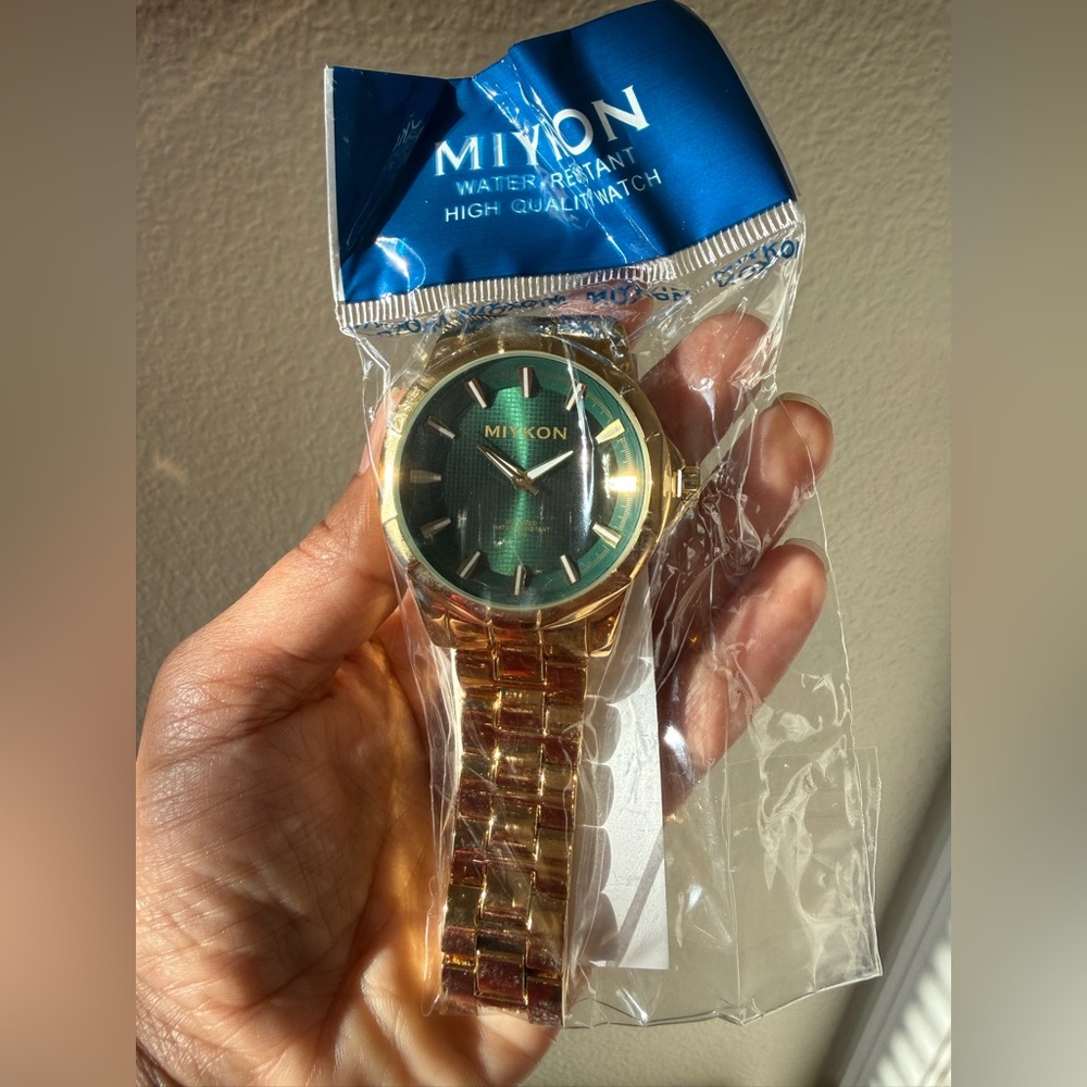 Miykon Men's Gold Watch w/ Green Dial